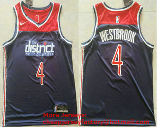 Men's Washington Wizards #4 Russell Westbrook Navy Blue 2021 Nike Swingman Stitched NBA Jersey