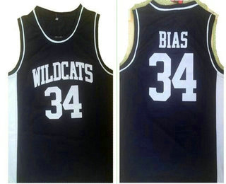 Men's Wildcats #34 Len Bias Black College Basketball Jersey