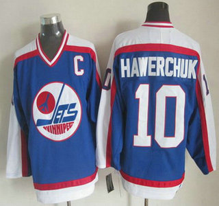 Men's Winnipeg Jets #10 Dale Hawerchuk 1979-80 Blue CCM Vintage Throwback Jersey