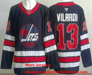 Men's Winnipeg Jets #13 Gabriel Vilardi Navy Alternate Authentic Jersey