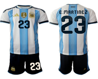 Mens Argentina National Team #23 Emiliano Martinez Home White 2026 World Cup Soccer Jersey Suit