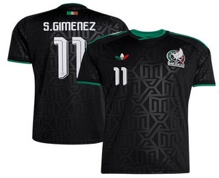 Mens Mexico #11 Santiago Gimenez Black Third 2026 World Cup Soccer Jersey Kit
