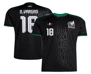 Mens Mexico #18 Obed Vargas Black Third 2026 World Cup Soccer Jersey Kit