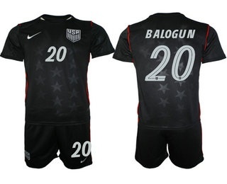 Mens USA National Team #20 Folarin Balogun Away Navy 2026 World Cup Soccer Jersey Suit