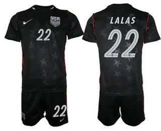 Mens USA National Team #22 Alexi Lalas Away Navy 2026 World Cup Soccer Jersey Suit