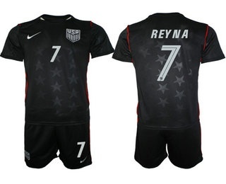 Mens USA National Team #7 Giovanni Reyna Away Navy 2026 World Cup Soccer Jersey Suit