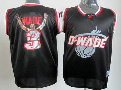 Miami Heat 3 Dwyane Wade Black Notorious Fashion Jersey