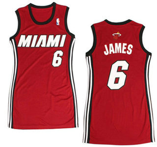 Miami Heat #6 King James Red Revolution 30 Swingman Womens Dress