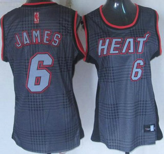 Miami Heat #6 LeBron James Black Rhythm Fashion Revolution 30 Swingman Womens Jersey