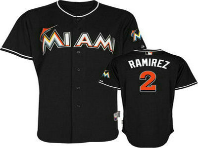 Miami Marlins 2 Hanley Ramirez Black Jerseys