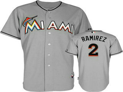 Miami Marlins 2 Hanley Ramirez Grey MLB Jerseys