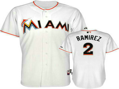 Miami Marlins 2 Hanley Ramirez White MLB Jerseys