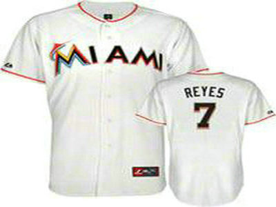 Miami Marlins 7 Jose Reyes White MLB Jerseys