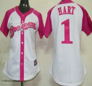 Milwaukee Brewers #1 Corey Hart 2012 Fashion Womens Jersey
