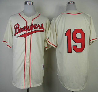 Milwaukee Brewers #19 Robin Yount 1948 Turn Back The Clock Cream Jersey
