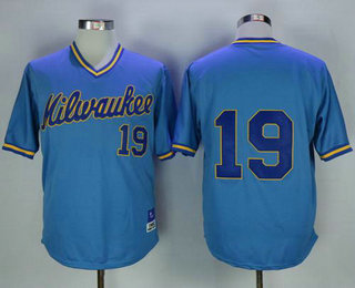 Milwaukee Brewers #19 Robin Yount 1982 Light Blue Mitchell & Ness Throwback Jersey