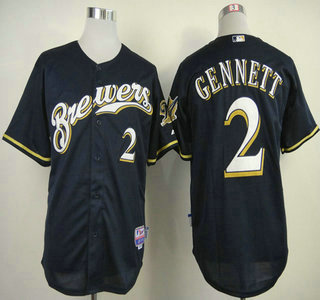 Milwaukee Brewers #2 Scooter Gennett Nave Blue Jersey(Brewers Style)