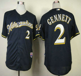 Milwaukee Brewers #2 Scooter Gennett Nave Blue Jersey(Milwaukee Style)