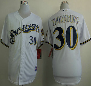 Milwaukee Brewers #30 Tyler Thornburg White Jersey