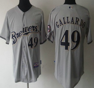 Milwaukee Brewers 49 Yovani Gallardo Gray Jersey