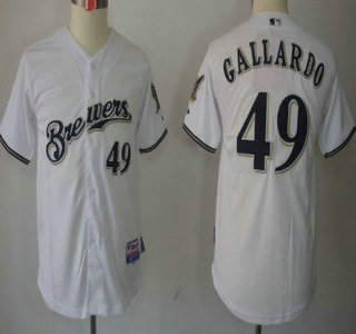 Milwaukee Brewers #49 Yovani Gallardo White Kids Jersey