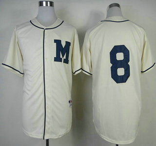 Milwaukee Brewers #8 Ryan Braun 1913 Turn Back The Clock Cream Jersey
