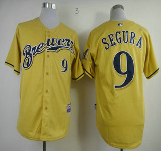 Milwaukee Brewers #9 Jean Segura Yellow Jersey