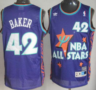 Milwaukee Bucks #42 Vin Baker Purple 1995 All Star Throwback NBA Jersey