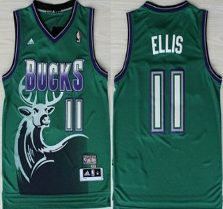 Milwaukee Bucks 11 Monta Ellis Green Hardwood Classics Swingman Jersey