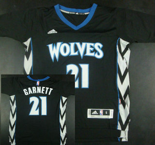 Minnesota Timberwolves #21 Kevin Garnett Revolution 30 Swingman 2014 New Black Short-Sleeved Jersey
