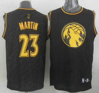Minnesota Timberwolves #23 Kevin Martin Revolution 30 Swingman 2014 Black With Gold Jersey