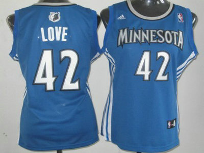 Minnesota Timberwolves 42 Kevin Love Revolution 30 Swingman Blue Womens Jersey