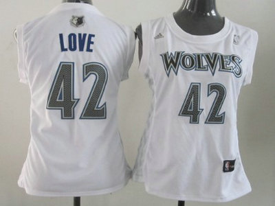 Minnesota Timberwolves 42 Kevin Love Revolution 30 Swingman White Womens Jersey