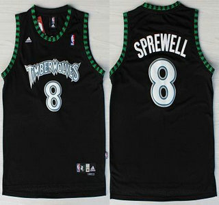 Minnesota Timberwolves #8 Latrell Sprewell Black Swingman Jersey