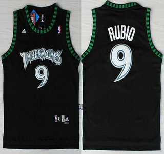 Minnesota Timberwolves #9 Ricky Rubio Black Swingman Jersey