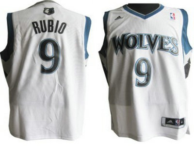 Minnesota Timberwolves 9 Rubio White Jersey