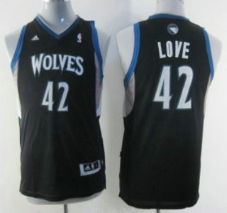 Minnesota Timberwolves 42 Kevin Love Black Kids Jersey