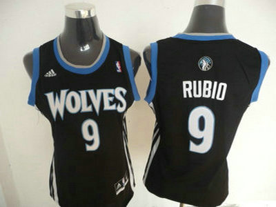 Minnesota Timberwolves 9 Ricky Rubio Revolution 30 Swingman  Black Womens Jersey