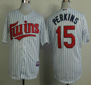 Minnesota Twins #15 Glen Perkins White Pinstripe Jersey