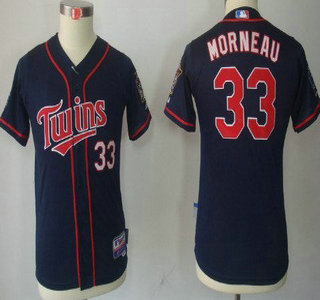 Minnesota Twins #33 Justin Morneau Navy Blue Kids Jersey