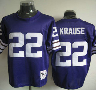 Minnesota Vikings #22 Paul Krause Purple Throwback Jersey