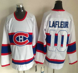 Montreal Canadiens #10 Guy Lafleur White Throwback CCM Jersey