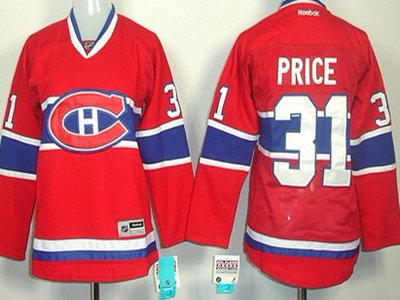 Montreal Canadiens 31 Carey Price Red Womens Jersey