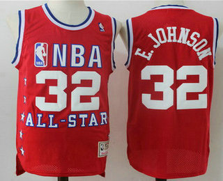 NBA 1989 All-Star #33 Earvin Magic Johnson Jr Red Hardwood Classics Soul Swingman Throwback Jersey