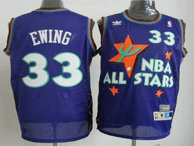 NBA 1995-1996 All-Star 33 Patrick Ewing Purple Swingman Throwback Jersey