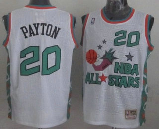NBA 1996 All-Star #20 Gary Payton White Hardwood Classics Soul Swingman Throwback Jersey