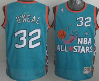 NBA 1996 All-Star #32 Shaquille O'neal Green Hardwood Classics Soul Swingman Throwback Jersey