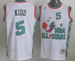 NBA 1996 All-Star #5 Jason Kidd White Hardwood Classics Soul Swingman Throwback Jersey