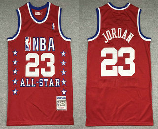 NBA 2003 All-Star #23 Michael Jordan Red Hardwood Classics Soul Swingman Throwback Jersey