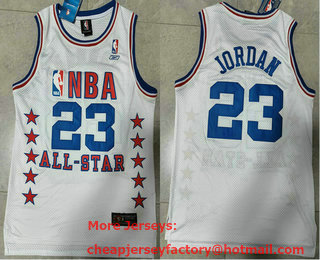NBA 2003 All-Star #23 Michael Jordan White Hardwood Classics Soul Swingman Throwback Jersey 01